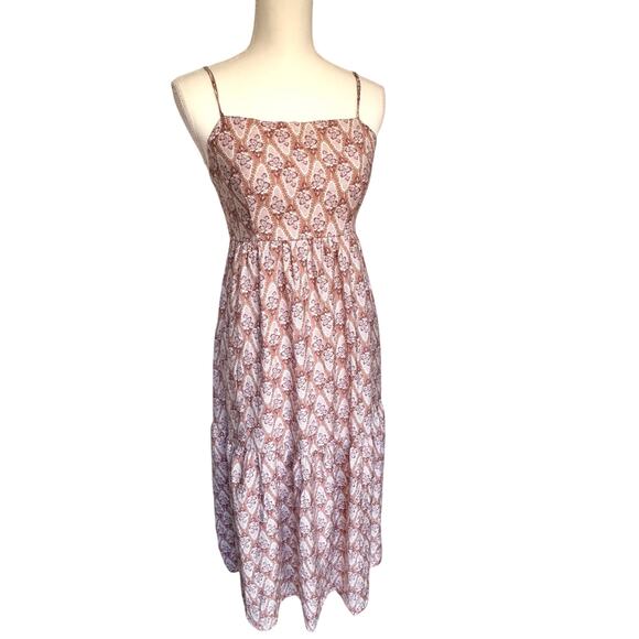 By the River Maxi Dress Empire Waist Pink & White Floral Print Women's Small - Picture 4 of 11